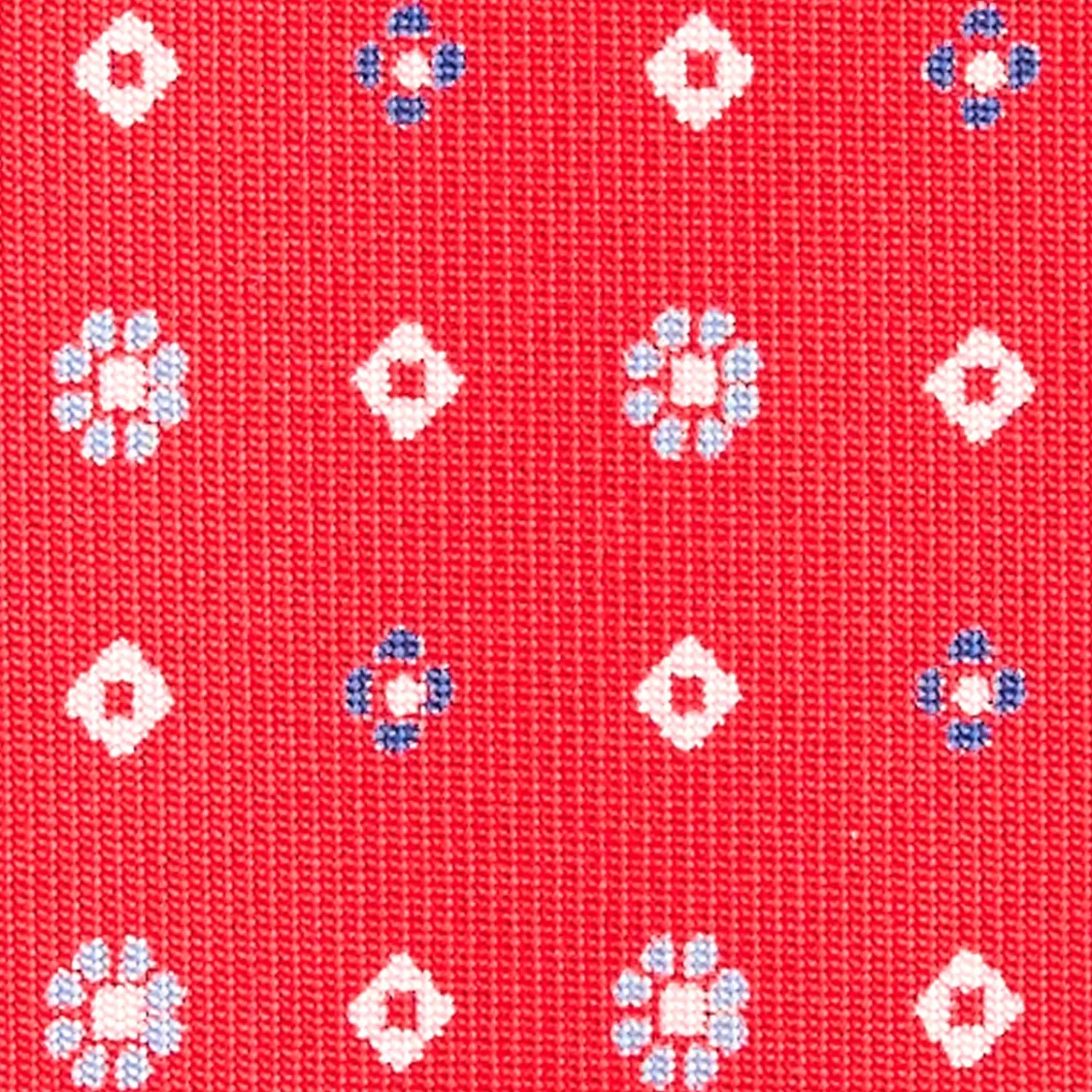 E.Marinella CRAVATTE|Cravatte In Seta Stampata|CRAVATTA SARTORIALE CLASSICA IN SETA ROSSA Microfantasia fiore