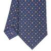 E.Marinella CRAVATTE|CRAVATTA SARTORIALE CLASSICA IN SETA BLU SCURO Microfantasia fiore