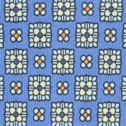 E.Marinella CRAVATTE|Cravatte In Seta Stampata|CRAVATTA SARTORIALE CLASSICA IN SETA AZZURRO POLVERE Microfantasia fiore