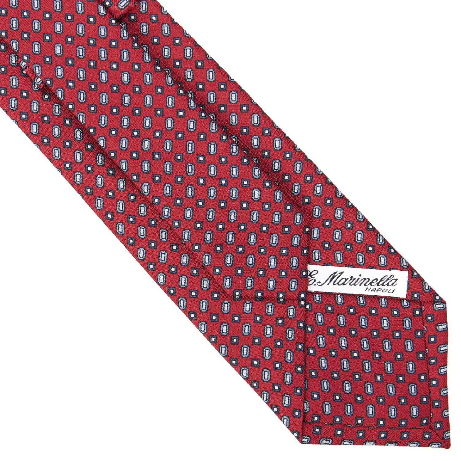 E.Marinella CRAVATTE|Cravatte In Seta Stampata|CRAVATTA SARTORIALE CLASSICA IN SETA BORDEAUX Microfantasia fiore