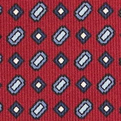E.Marinella CRAVATTE|Cravatte In Seta Stampata|CRAVATTA SARTORIALE CLASSICA IN SETA BORDEAUX Microfantasia fiore