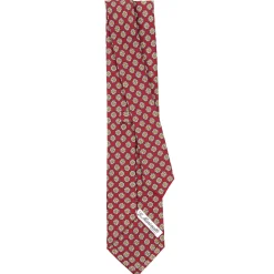 E.Marinella CRAVATTE|Cravatte In Seta Stampata|CRAVATTA SARTORIALE CLASSICA IN SETA BORDEAUX Microfantasia fiore