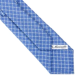 E.Marinella CRAVATTE|Cravatte In Seta Stampata|CRAVATTA SARTORIALE CLASSICA IN SETA AZZURRO POLVERE Microfantasia fiore