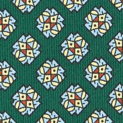 E.Marinella CRAVATTE|Cravatte In Seta Stampata|CRAVATTA SARTORIALE CLASSICA IN SETA VERDE SCURO Microfantasia fiore