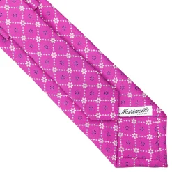 E.Marinella CRAVATTE|Cravatte In Seta Stampata|CRAVATTA SARTORIALE CLASSICA IN SETA FUCSIA Microfantasia fiore