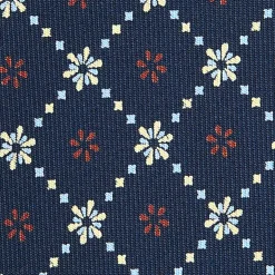 E.Marinella CRAVATTE|Cravatte In Seta Stampata|CRAVATTA SARTORIALE CLASSICA IN SETA BLU SCURO Microfantasia fiore