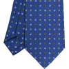 E.Marinella CRAVATTE|Cravatte In Seta Stampata|CRAVATTA SARTORIALE CLASSICA IN SETA BLU Microfantasia fiore