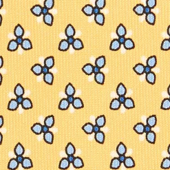 E.Marinella CRAVATTE|Cravatte In Seta Stampata|CRAVATTA SARTORIALE CLASSICA IN SETA GIALLA Microfantasia fiore