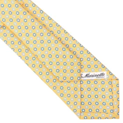 E.Marinella CRAVATTE|Cravatte In Seta Stampata|CRAVATTA SARTORIALE CLASSICA IN SETA GIALLA Microfantasia fiore