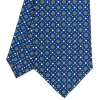 E.Marinella CRAVATTE|Cravatte In Seta Stampata|CRAVATTA SARTORIALE CLASSICA IN SETA BLU Microfantasia fiore