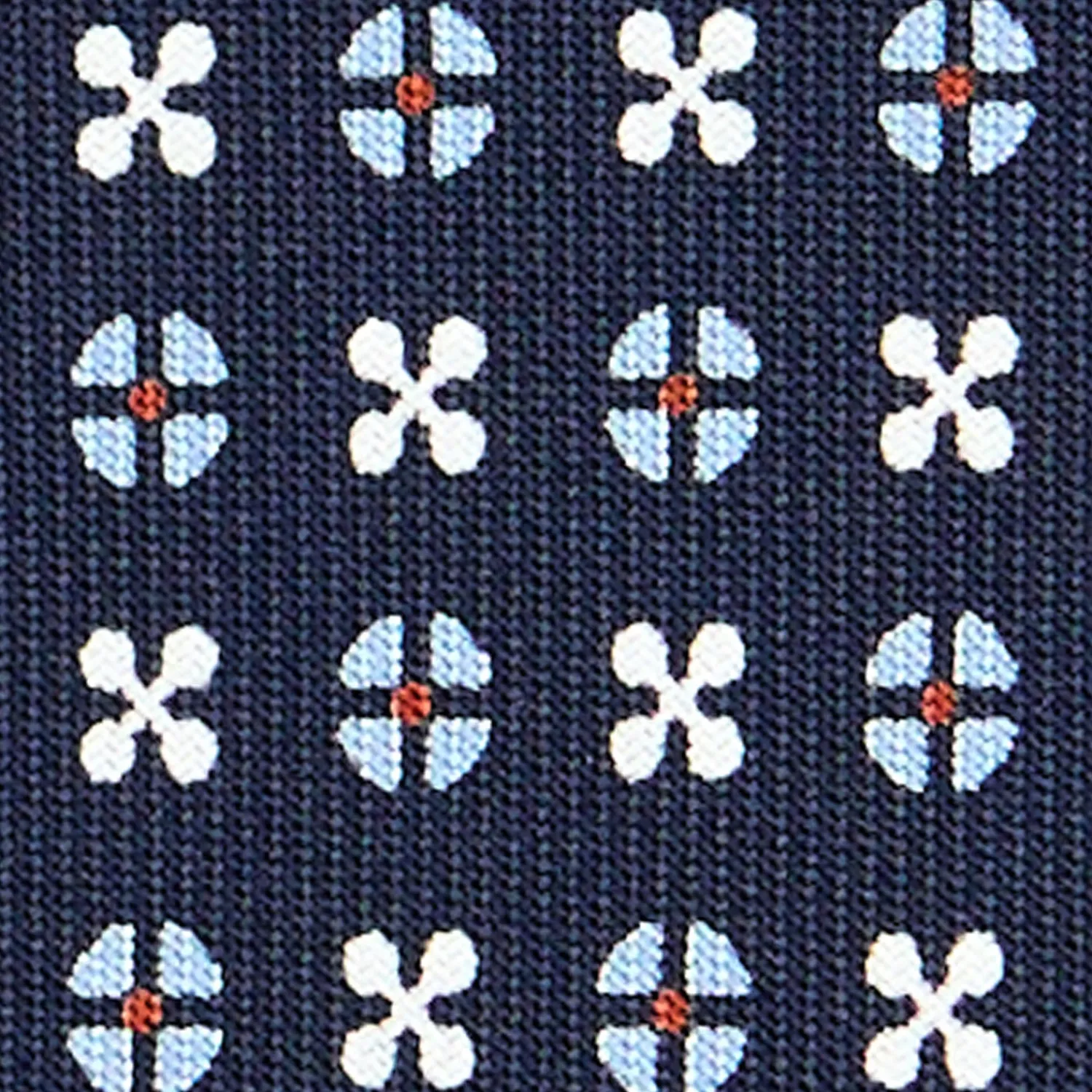 E.Marinella CRAVATTE|Cravatte In Seta Stampata|CRAVATTA SARTORIALE CLASSICA IN SETA BLU SCURO Microfantasia fiore