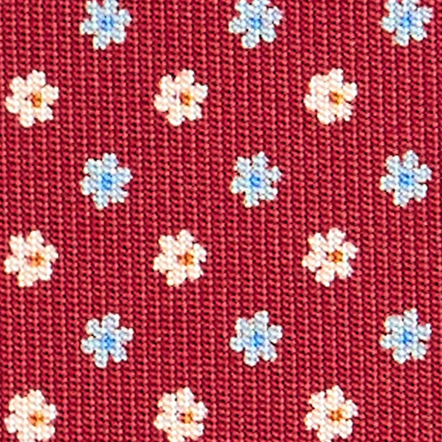 E.Marinella CRAVATTE|Cravatte In Seta Stampata|CRAVATTA SARTORIALE CLASSICA IN SETA BORDEAUX Microfantasia fiore