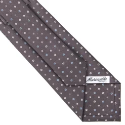 E.Marinella CRAVATTE|Cravatte In Seta Stampata|CRAVATTA SARTORIALE CLASSICA IN SETA GRIGIO SCURO Microfantasia fiore