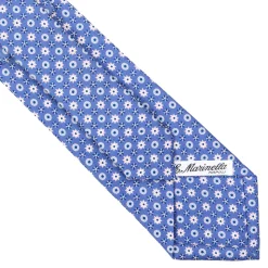 E.Marinella CRAVATTE|Cravatte In Seta Stampata|CRAVATTA SARTORIALE CLASSICA IN SETA AZZURRO POLVERE Microfantasia fiore