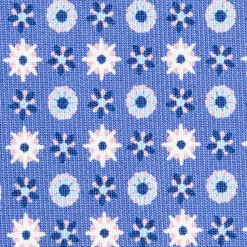 E.Marinella CRAVATTE|Cravatte In Seta Stampata|CRAVATTA SARTORIALE CLASSICA IN SETA AZZURRO POLVERE Microfantasia fiore