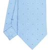 E.Marinella CRAVATTE|Cravatte In Seta Stampata|CRAVATTA SARTORIALE CLASSICA IN SETA AZZURRA Microfantasia fiore