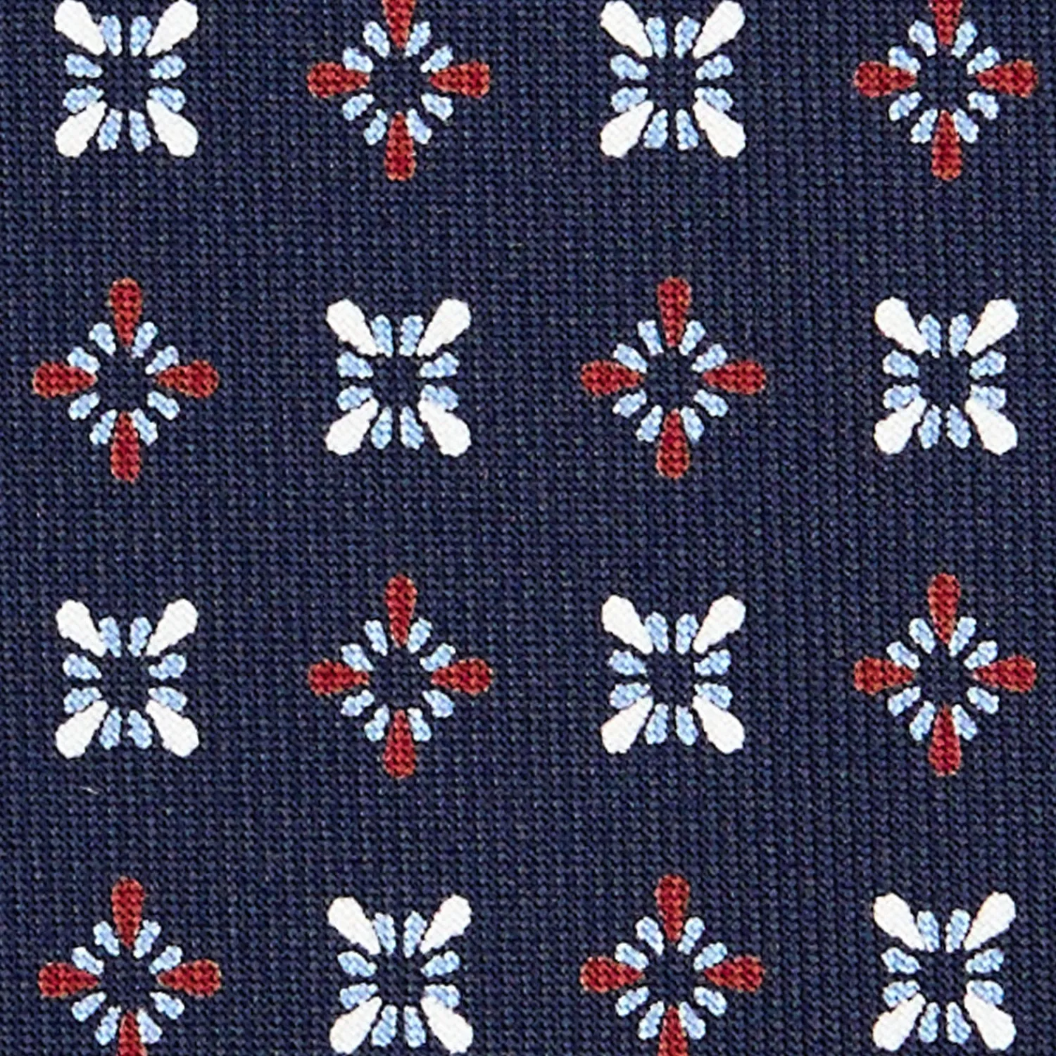 E.Marinella CRAVATTE|Cravatte In Seta Stampata|CRAVATTA SARTORIALE CLASSICA IN SETA BLU SCURO Microfantasia fiore