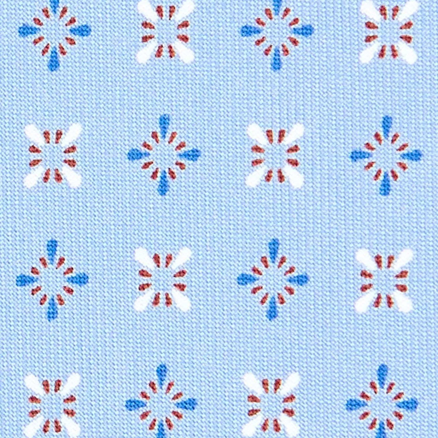 E.Marinella CRAVATTE|Cravatte In Seta Stampata|CRAVATTA SARTORIALE CLASSICA IN SETA AZZURRA Microfantasia fiore