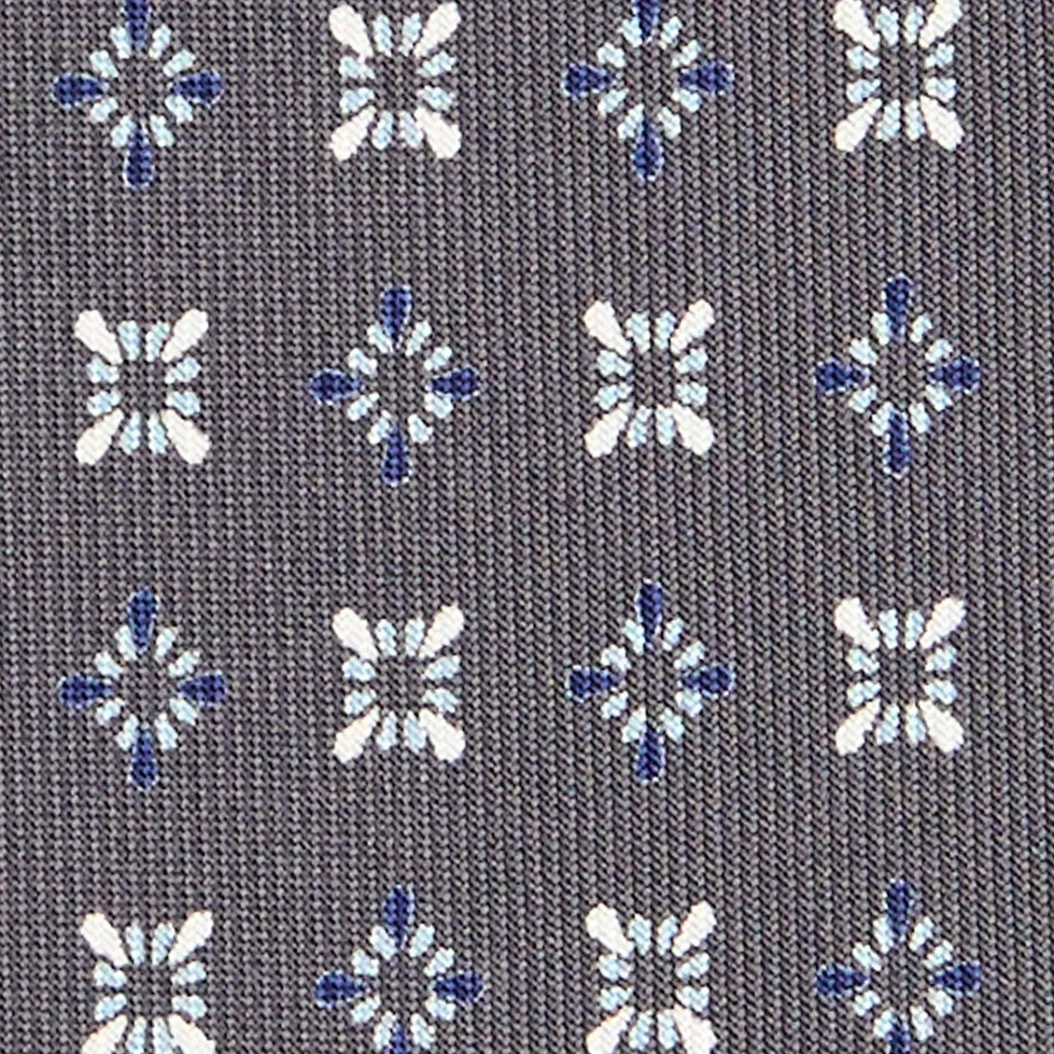 E.Marinella CRAVATTE|Cravatte In Seta Stampata|CRAVATTA SARTORIALE CLASSICA IN SETA GRIGIO SCURO Microfantasia fiore