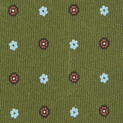 E.Marinella CRAVATTE|Cravatte In Seta Stampata|CRAVATTA SARTORIALE CLASSICA IN SETA VERDE OLIVA Microfantasia fiore