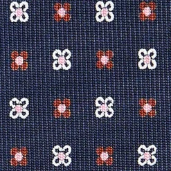 E.Marinella Cravatte In Seta Stampata|CRAVATTE|CRAVATTA SARTORIALE CLASSICA IN SETA BLU SCURO Microfantasia fiore