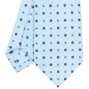 E.Marinella CRAVATTE|Cravatte In Seta Stampata|CRAVATTA SARTORIALE CLASSICA IN SETA AZZURRA Microfantasia fiore