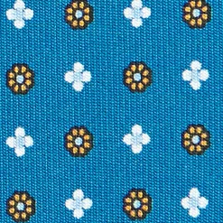 E.Marinella Cravatte In Seta Stampata|CRAVATTE|CRAVATTA SARTORIALE CLASSICA IN SETA BLU MEDIO Microfantasia fiore
