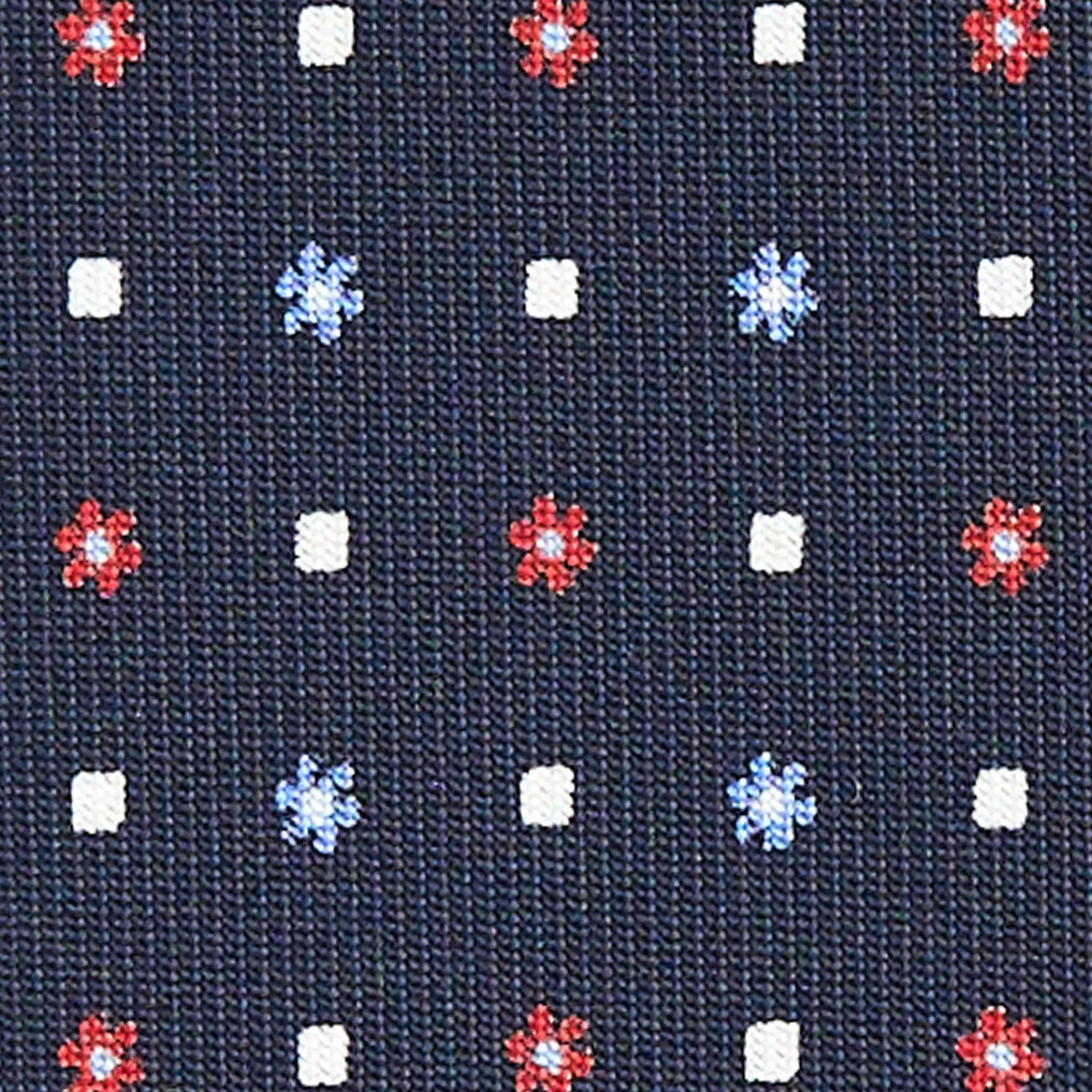 E.Marinella Cravatte In Seta Stampata|CRAVATTE|CRAVATTA SARTORIALE CLASSICA IN SETA BLU SCURO Microfantasia fiore