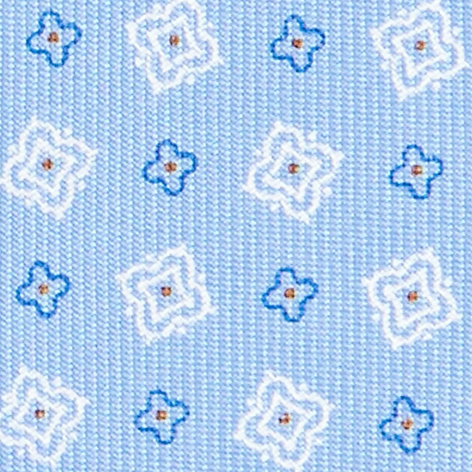 E.Marinella CRAVATTE|Cravatte In Seta Stampata|CRAVATTA SARTORIALE CLASSICA IN SETA AZZURRA Microfantasia fiore