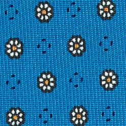 E.Marinella CRAVATTE|Cravatte In Seta Stampata|CRAVATTA SARTORIALE CLASSICA IN SETA BLU MEDIO Microfantasia fiore