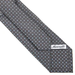 E.Marinella CRAVATTE|Cravatte In Seta Stampata|CRAVATTA SARTORIALE CLASSICA IN SETA GRIGIO SCURO Microfantasia fiore