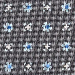 E.Marinella CRAVATTE|Cravatte In Seta Stampata|CRAVATTA SARTORIALE CLASSICA IN SETA GRIGIO SCURO Microfantasia fiore