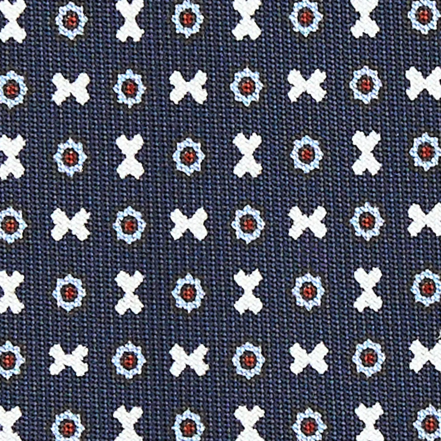 E.Marinella Cravatte In Seta Stampata|CRAVATTE|CRAVATTA SARTORIALE CLASSICA IN SETA BLU SCURO Microfantasia fiore