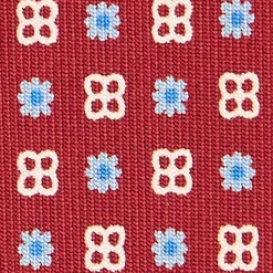 E.Marinella CRAVATTE|Cravatte In Seta Stampata|CRAVATTA SARTORIALE CLASSICA IN SETA BORDEAUX Microfantasia fiore