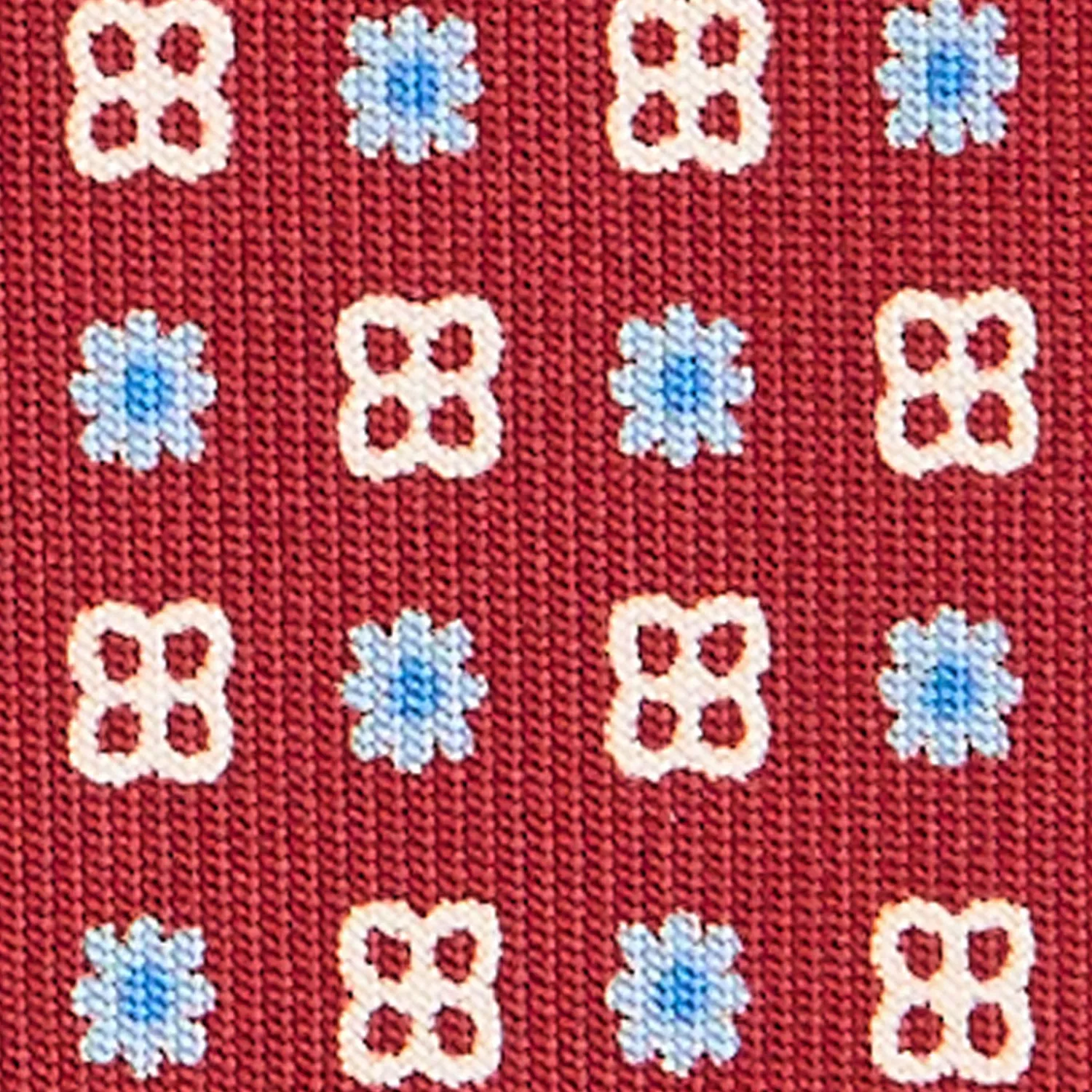E.Marinella CRAVATTE|Cravatte In Seta Stampata|CRAVATTA SARTORIALE CLASSICA IN SETA BORDEAUX Microfantasia fiore
