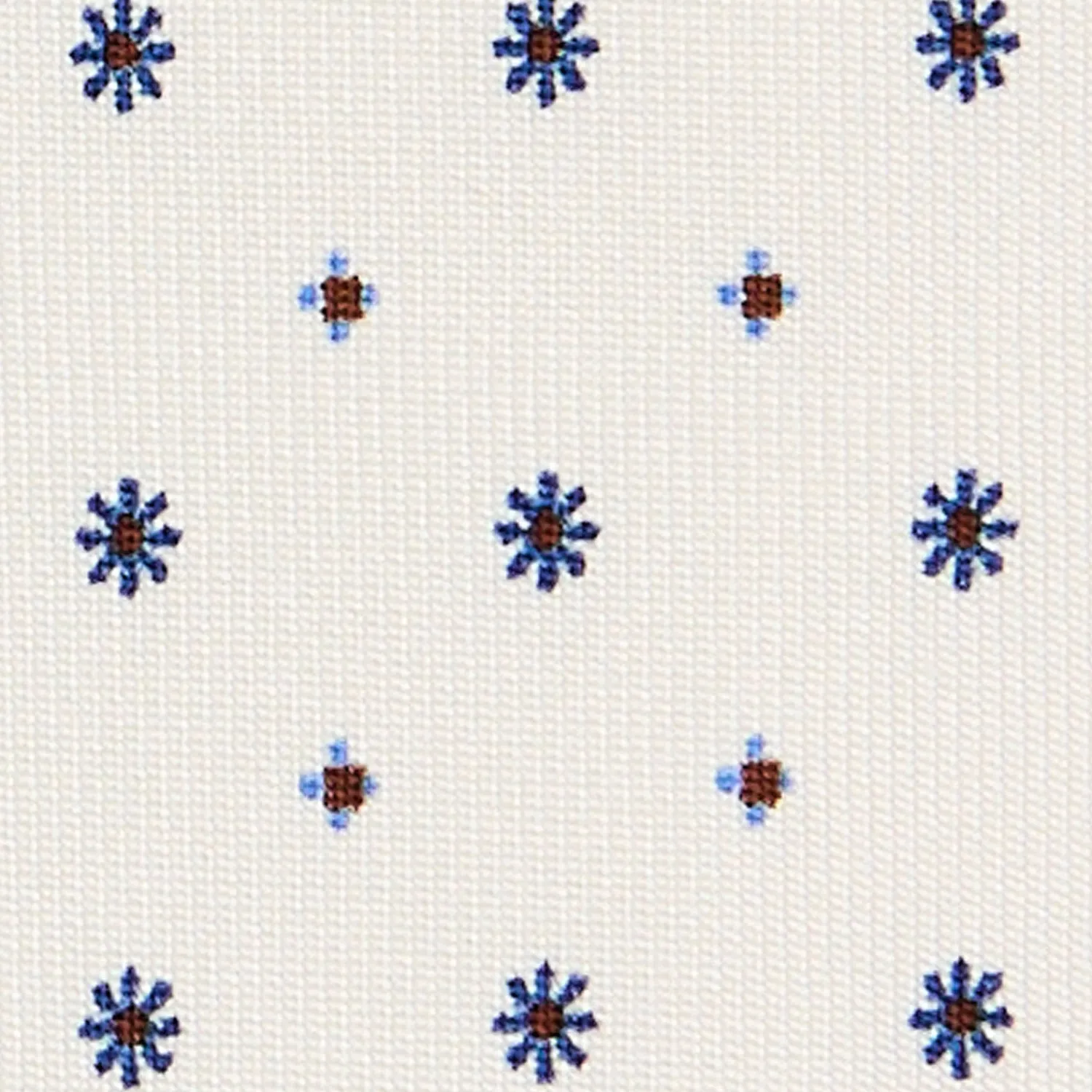 E.Marinella CRAVATTE|Cravatte In Seta Stampata|CRAVATTA SARTORIALE CLASSICA IN SETA BIANCA Microfantasia fiore