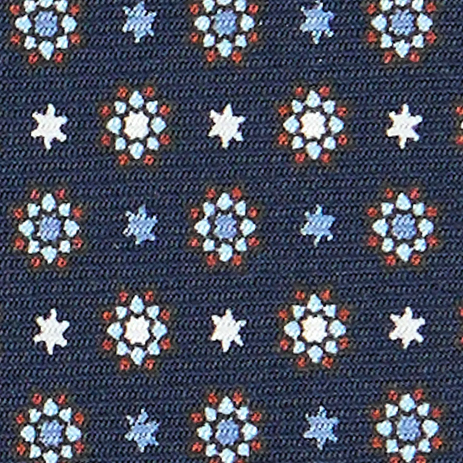 E.Marinella CRAVATTE|Cravatte In Seta Stampata|CRAVATTA SARTORIALE CLASSICA IN SETA BLU SCURO Microfantasia fiore