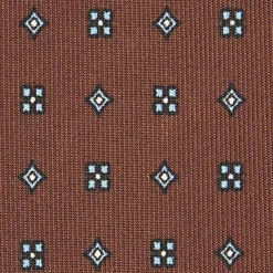 E.Marinella CRAVATTE|Cravatte In Seta Stampata|CRAVATTA SARTORIALE CLASSICA IN SETA MARRONE SCURO Microfantasia fiore