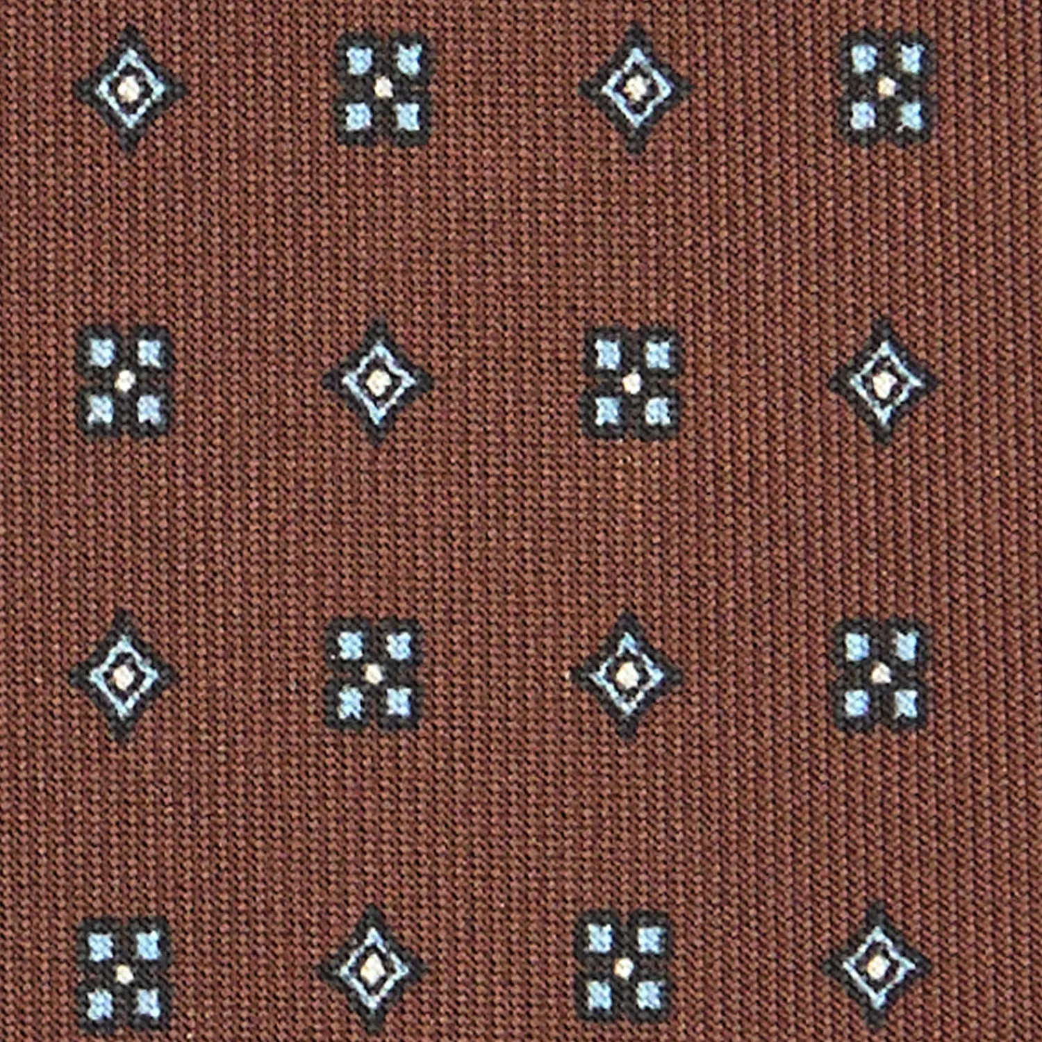 E.Marinella CRAVATTE|Cravatte In Seta Stampata|CRAVATTA SARTORIALE CLASSICA IN SETA MARRONE SCURO Microfantasia fiore