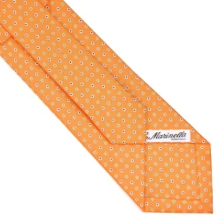 E.Marinella CRAVATTE|Cravatte In Seta Stampata|CRAVATTA SARTORIALE CLASSICA IN SETA ARANCIONE Microfantasia fiore
