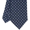 E.Marinella CRAVATTE|Cravatte In Seta Stampata|CRAVATTA SARTORIALE CLASSICA IN SETA BLU SCURO Microfantasia fiore
