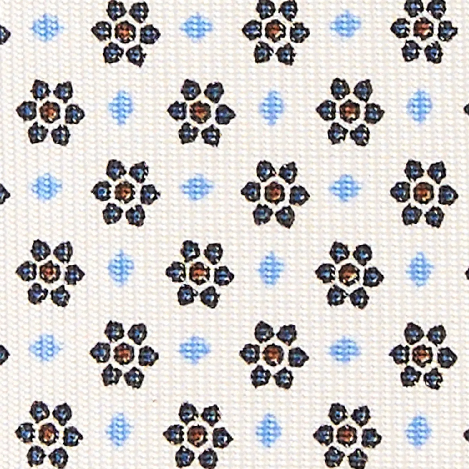 E.Marinella CRAVATTE|Cravatte In Seta Stampata|CRAVATTA SARTORIALE CLASSICA IN SETA BIANCA Microfantasia fiore