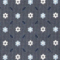 E.Marinella CRAVATTE|CRAVATTA SARTORIALE CLASSICA IN SETA GRIGIO SCURO Microfantasia fiore