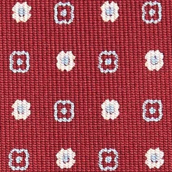 E.Marinella CRAVATTE|Cravatte In Seta Stampata|CRAVATTA SARTORIALE CLASSICA IN SETA BORDEAUX Microfantasia fiore