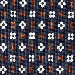 E.Marinella CRAVATTE|Cravatte In Seta Stampata|CRAVATTA SARTORIALE CLASSICA IN SETA BLU SCURO Microfantasia fiore