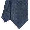 E.Marinella CRAVATTE|Cravatte Pois|CRAVATTA SARTORIALE CLASSICA IN SETA BLU SCURO Pois
