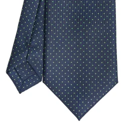 E.Marinella CRAVATTE|Cravatte Pois|CRAVATTA SARTORIALE CLASSICA IN SETA BLU SCURO Pois