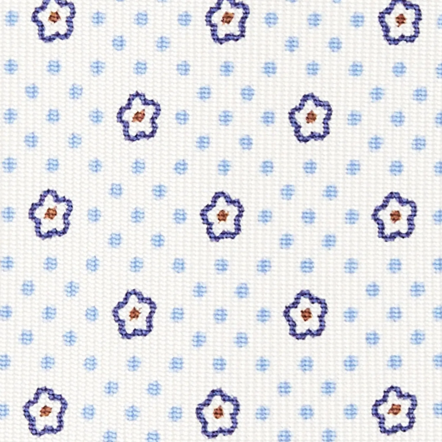 E.Marinella CRAVATTE|Cravatte In Seta Stampata|CRAVATTA SARTORIALE CLASSICA IN SETA BIANCA Microfantasia fiore