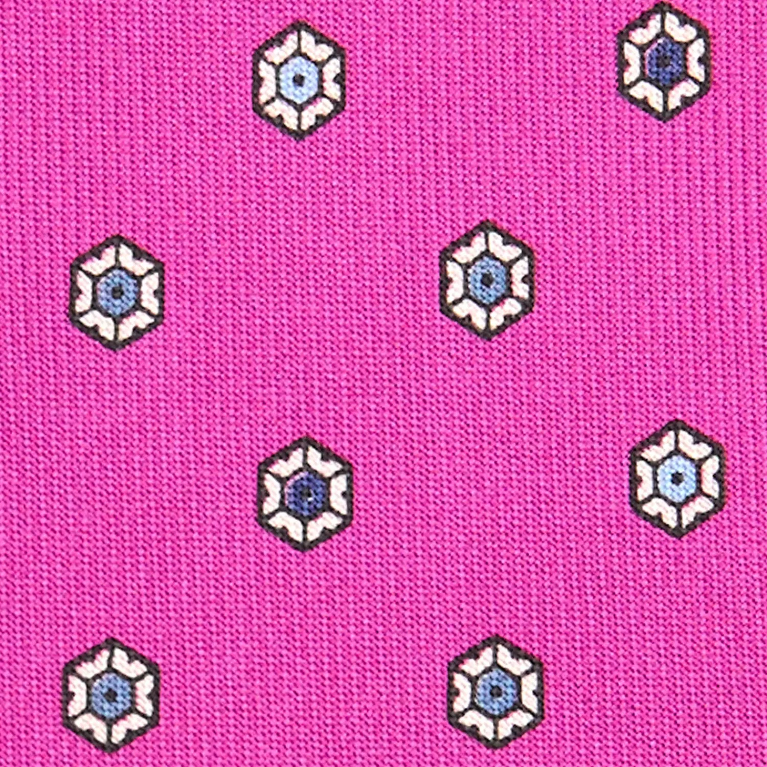 E.Marinella CRAVATTE|Cravatte In Seta Stampata|CRAVATTA SARTORIALE CLASSICA IN SETA FUCSIA Microfantasia fiore