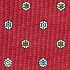 E.Marinella CRAVATTE|Cravatte In Seta Stampata|CRAVATTA SARTORIALE CLASSICA IN SETA BORDEAUX Microfantasia fiore